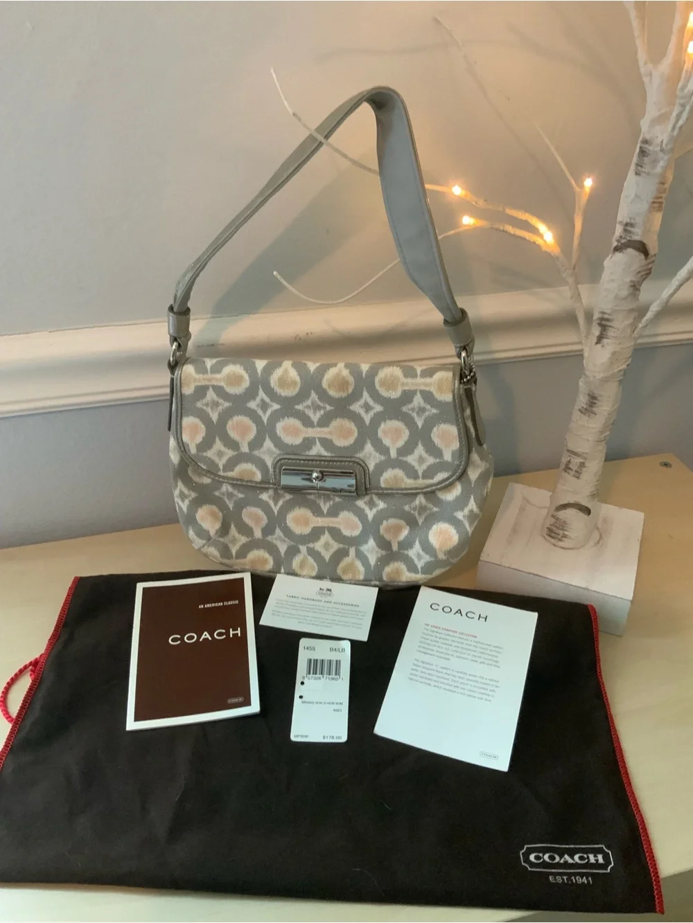 Coach Kristin Signature OP Art Ikat Shoulder Bag